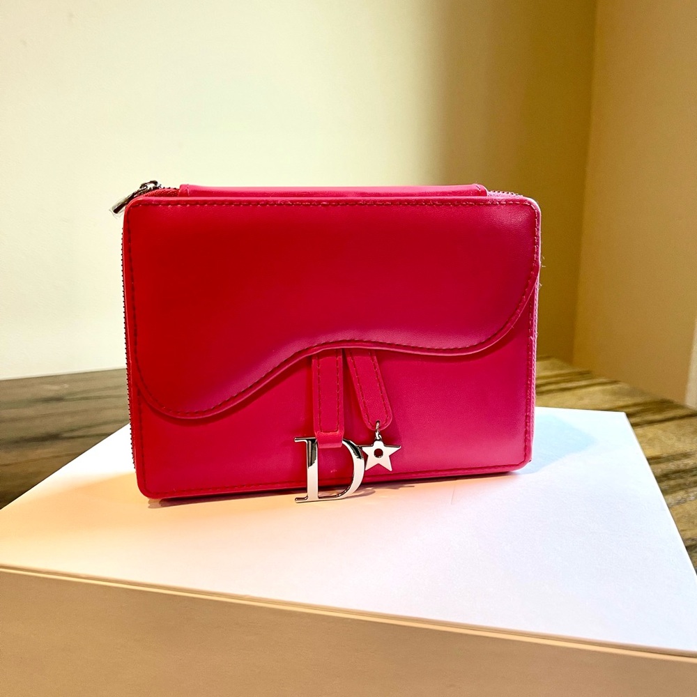 Dior Saddle Pink Makeup Case with Mirror New